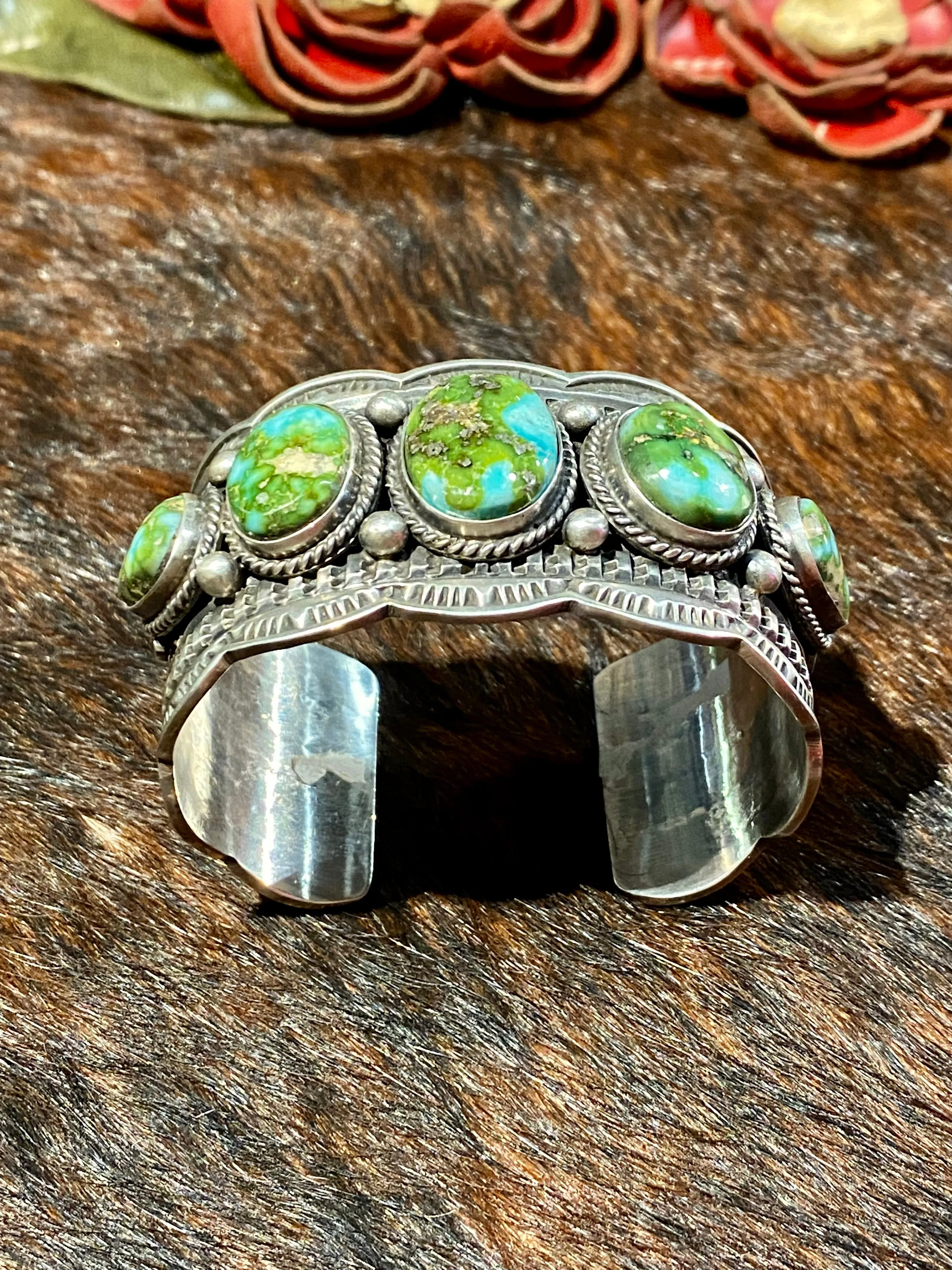 Paisley Sonoran Gold Turquoise Sterling Cuff