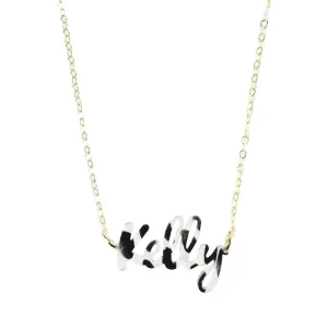 Patterned Lauren Nameplate Necklace (WS)