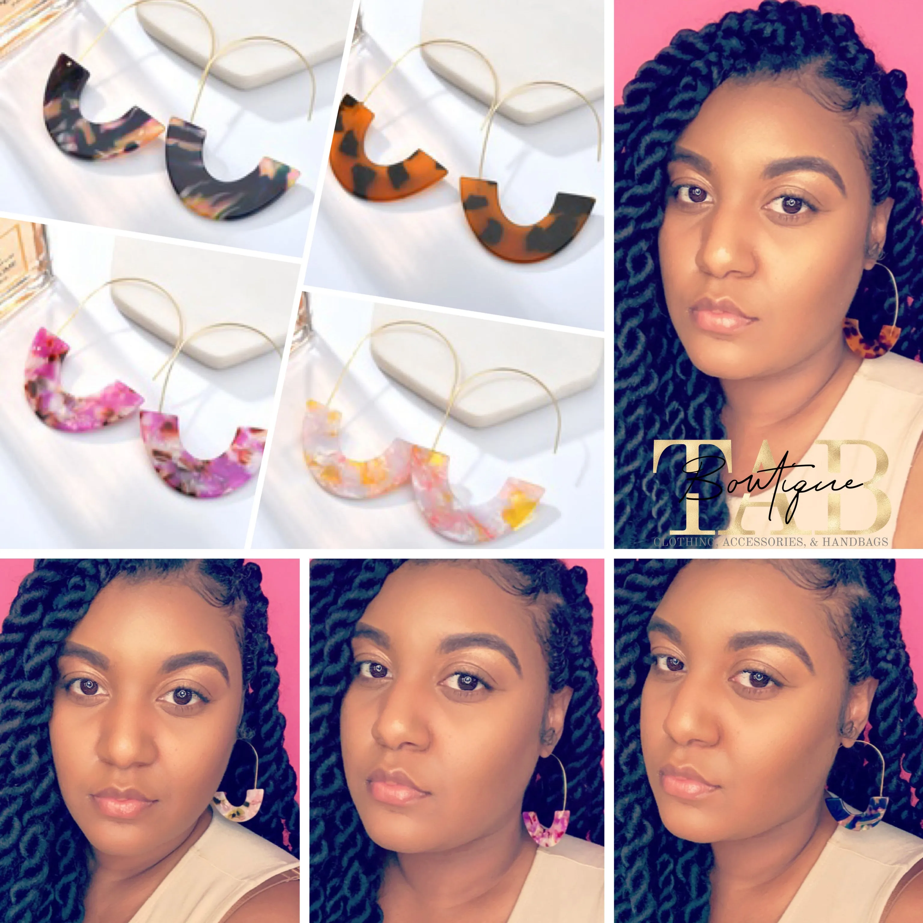 Patterned Pop of Color Earrings