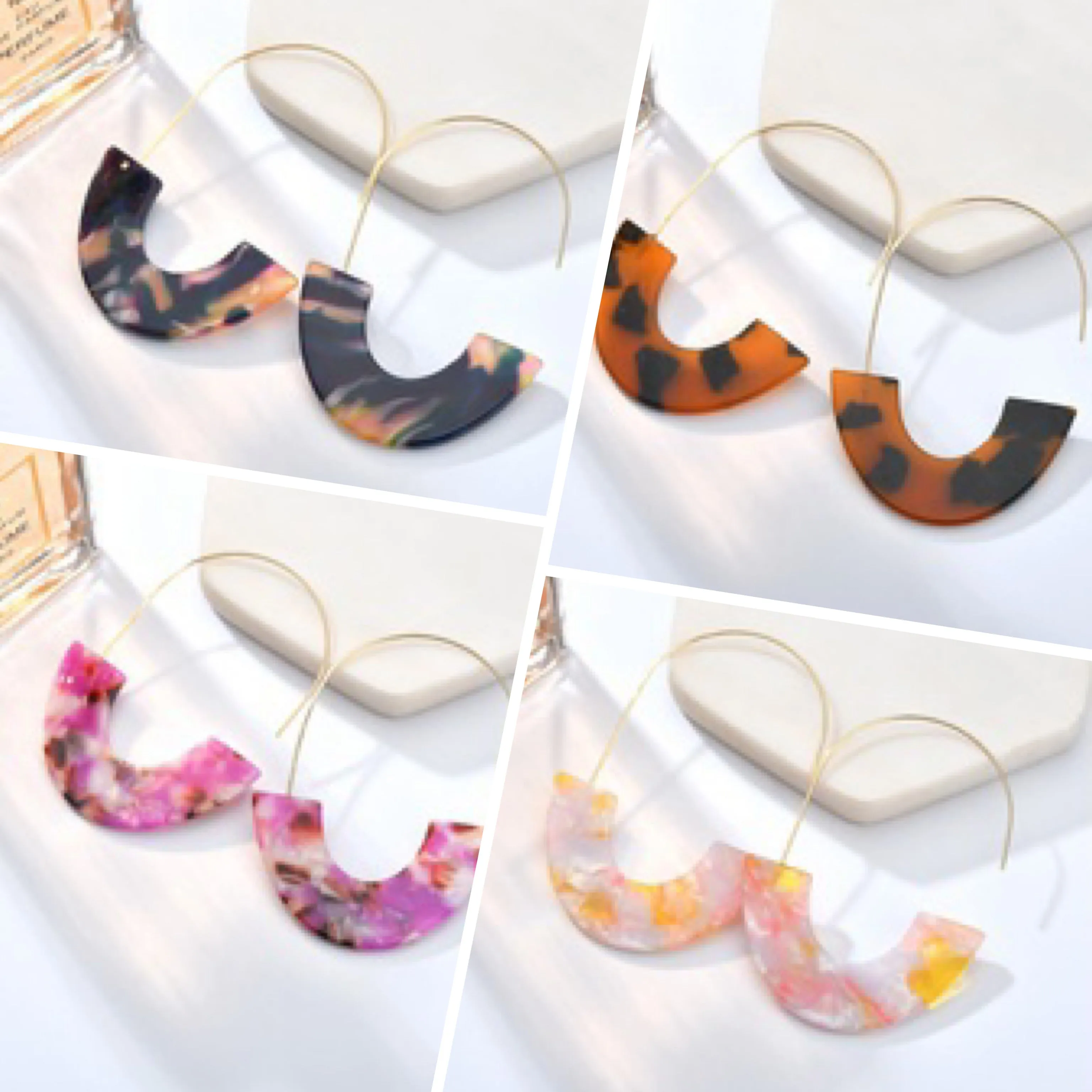 Patterned Pop of Color Earrings