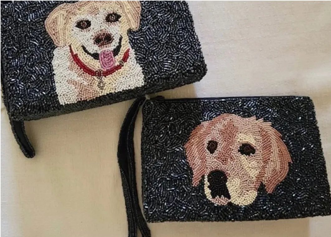 PAWsome Pet Wristlet Cosmetic Beaded Bag