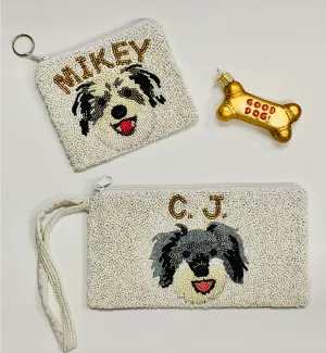 PAWsome Pet Wristlet Cosmetic Beaded Bag