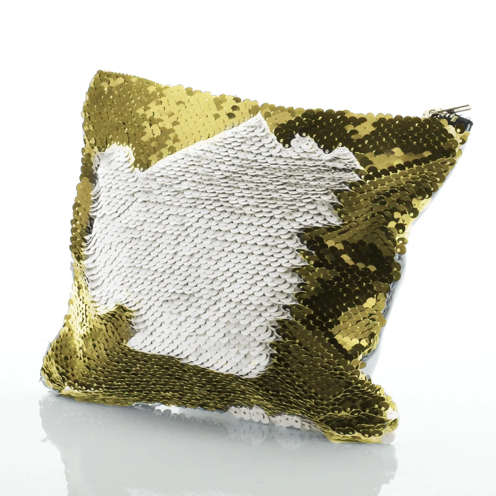 Personalised Sequin Zip Bag with Brown Cow Yellow Sunflowers and Cute Text