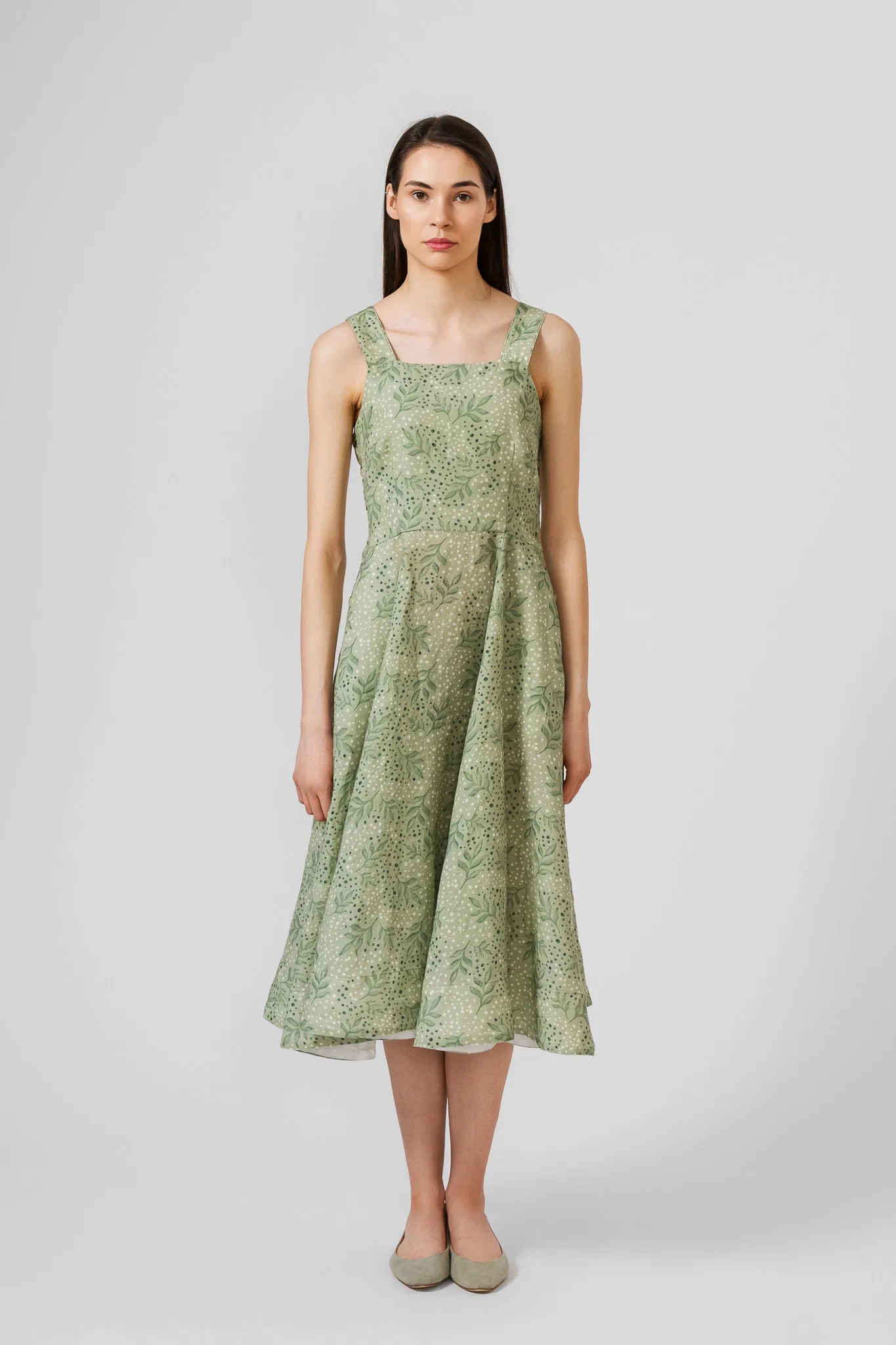 Pinafore Dress, Sleeveless, Patterned