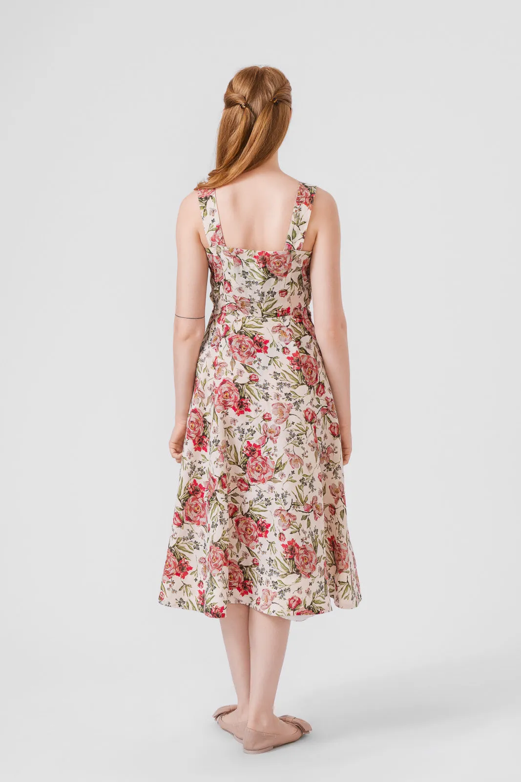 Pinafore Dress, Sleeveless, Patterned