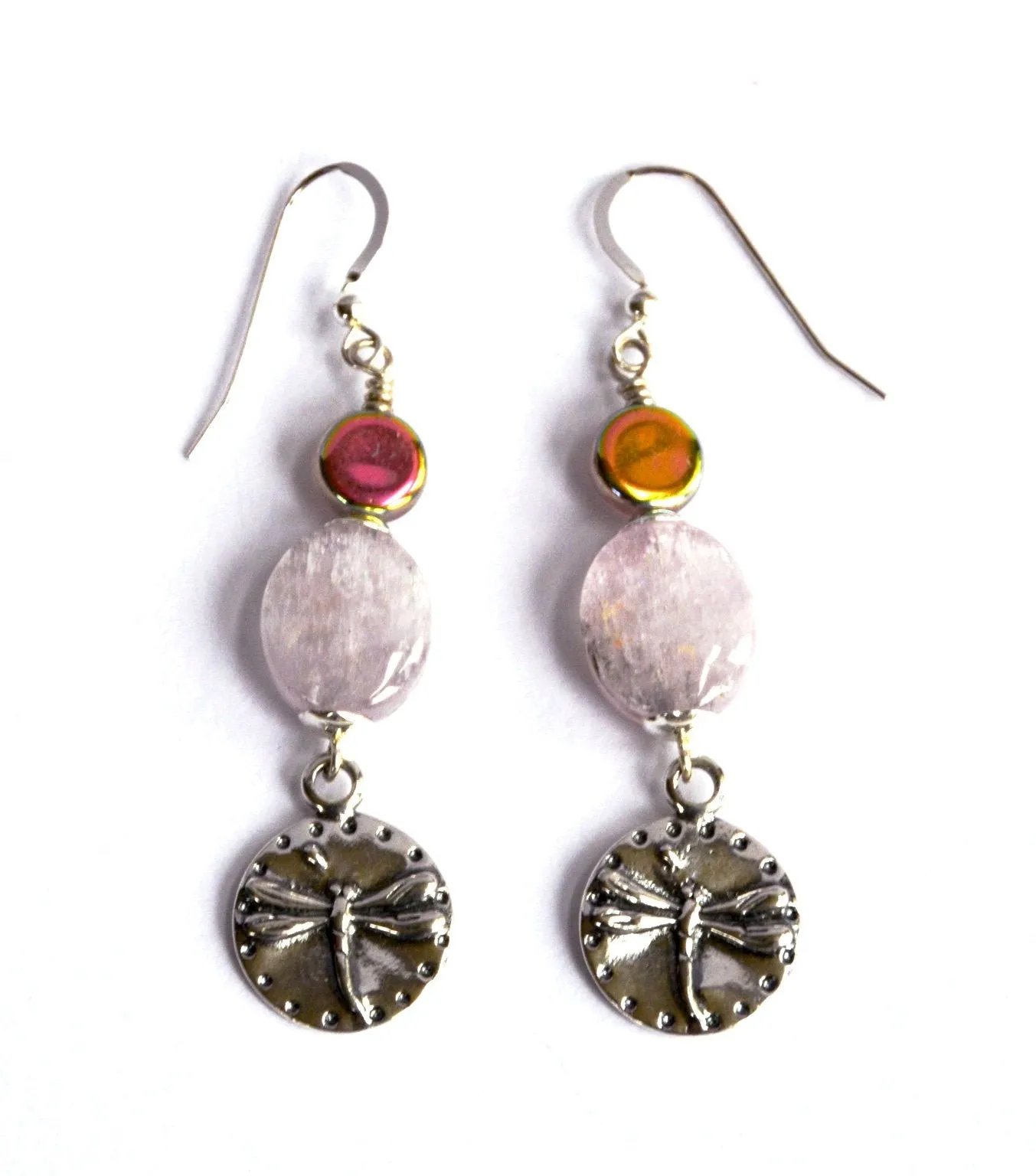 Pink Dragonfly Kunzite Earrings