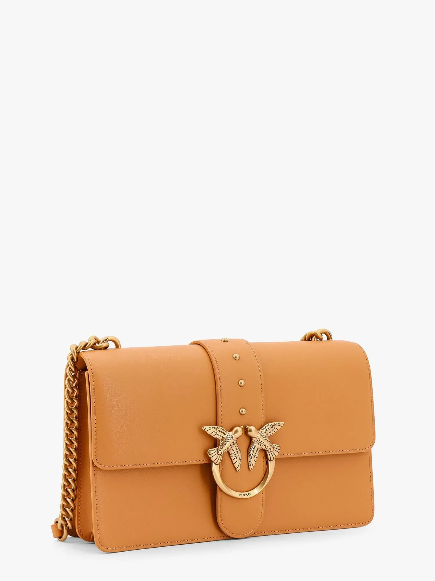 Pinko Leather Shoulder Bag With Love Birds Buckle