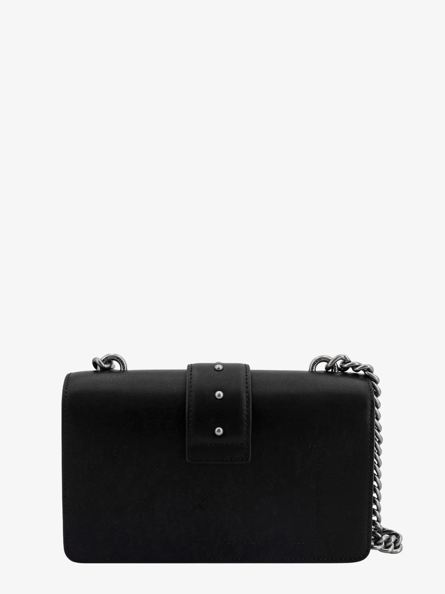 Pinko Leather Shoulder Bag With Love Birds Buckle