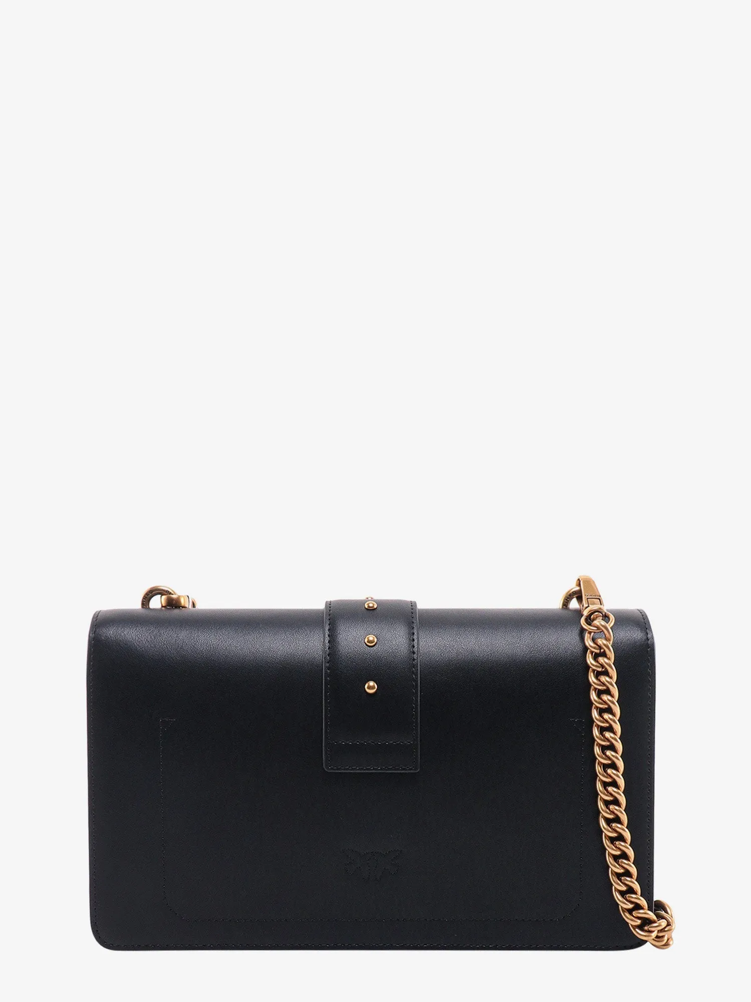Pinko Leather Shoulder Bag With Love Birds Buckle