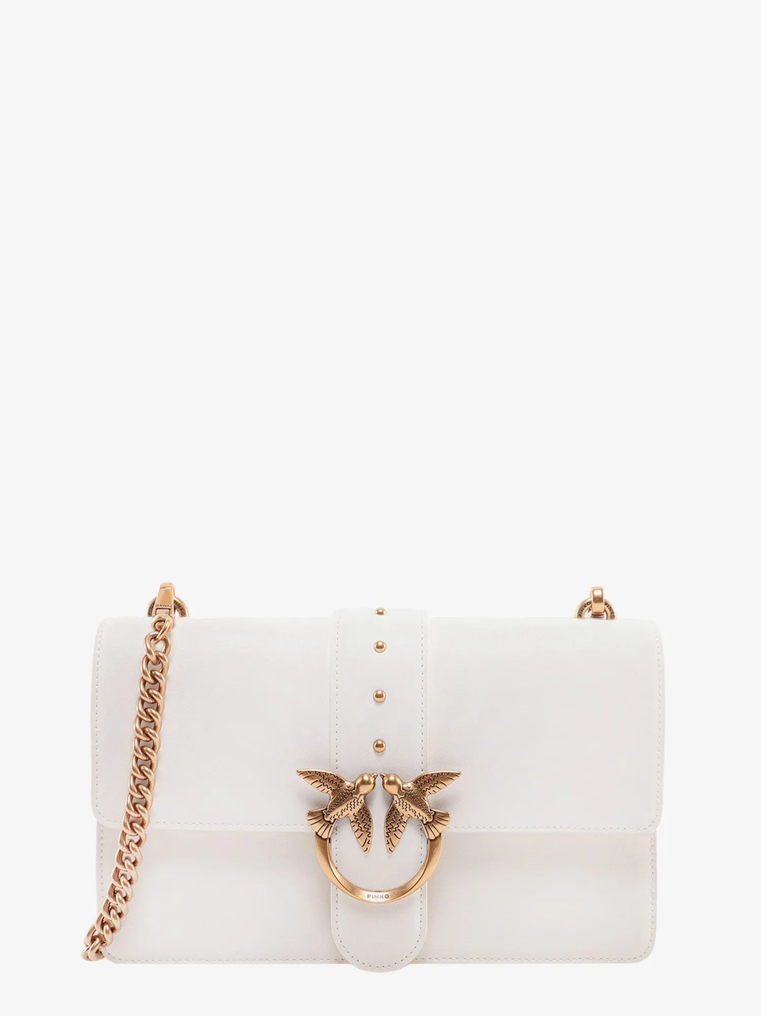 Pinko Leather Shoulder Bag With Love Birds Buckle