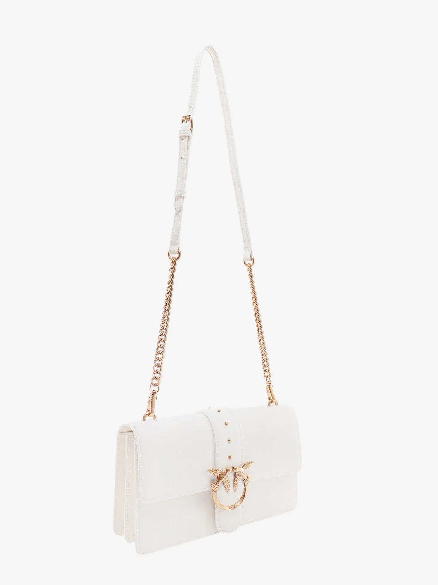Pinko Leather Shoulder Bag With Love Birds Buckle