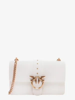 Pinko Leather Shoulder Bag With Love Birds Buckle
