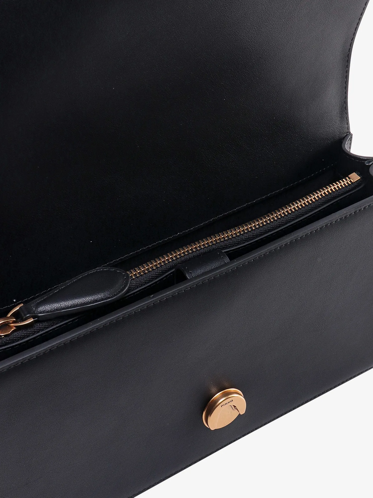 Pinko Leather Shoulder Bag With Love Birds Buckle
