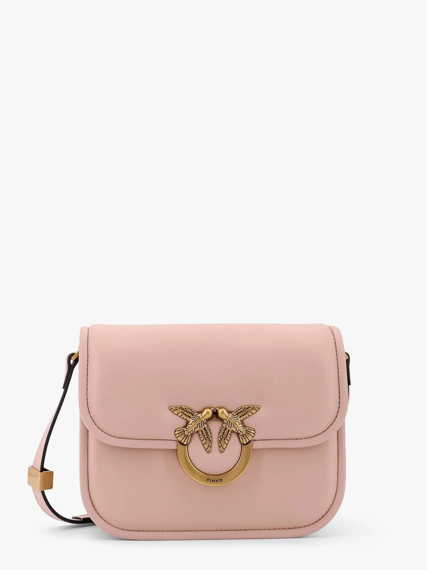 Pinko Love Box Leather Crossbody Bag