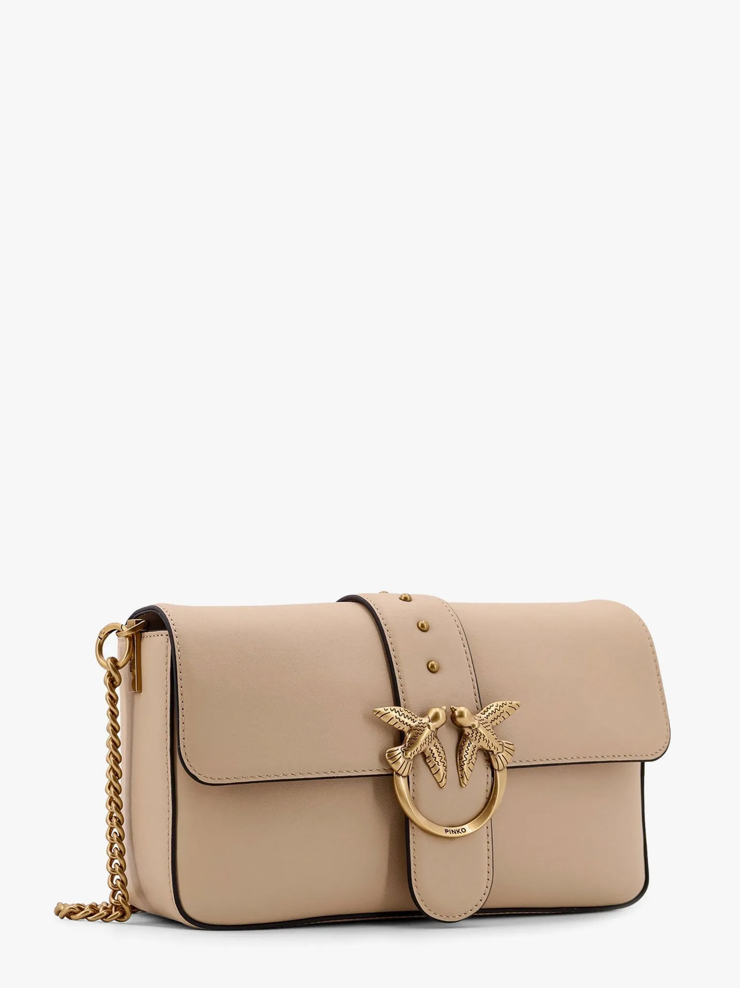 Pinko Love One Classic Leather Shoulder Bag