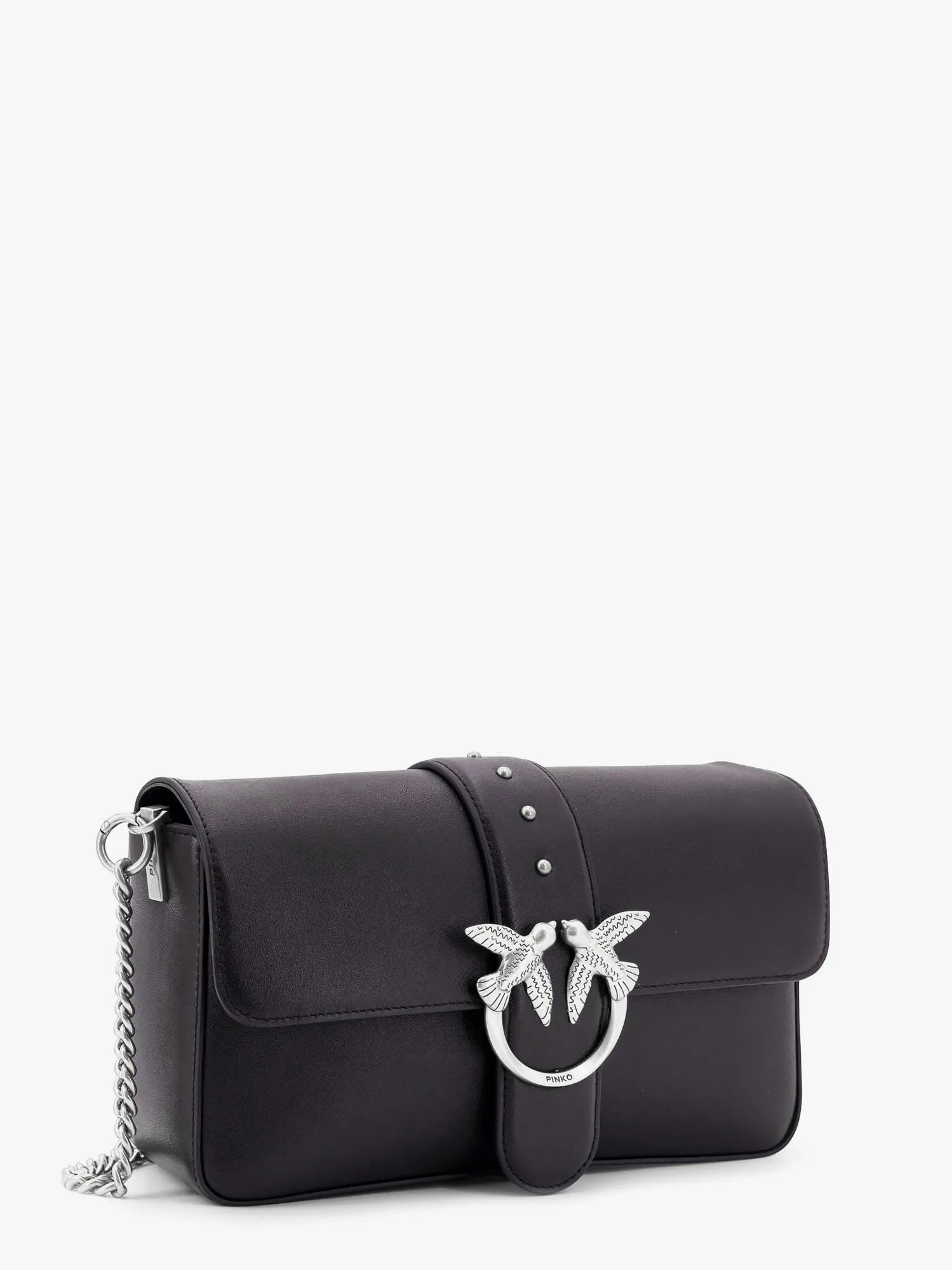 Pinko Love One Classic Leather Shoulder Bag