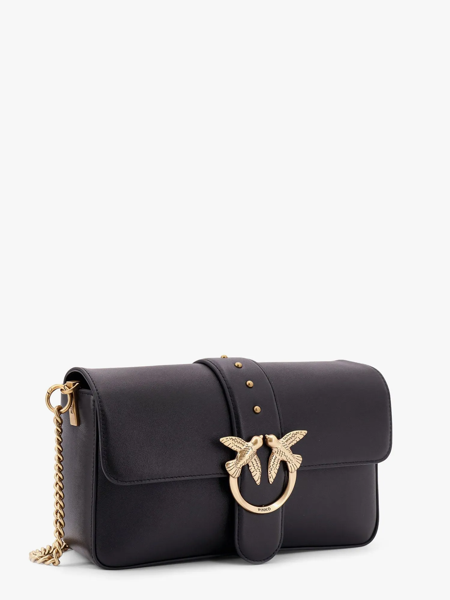 Pinko Love One Classic Leather Shoulder Bag