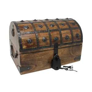 Pirate Treasure Chest with Lock and Skeleton Key - Large