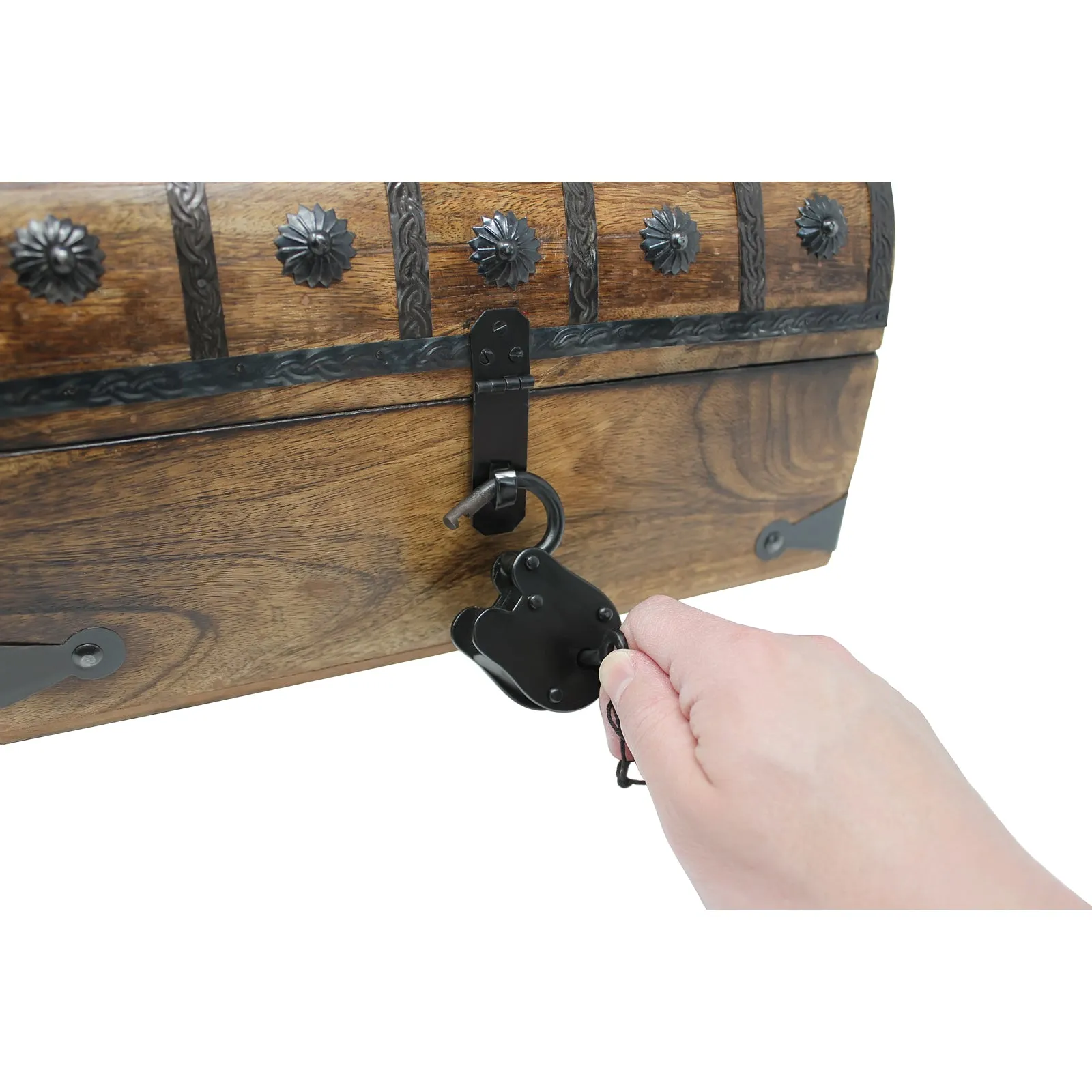 Pirate Treasure Chest with Lock and Skeleton Key - Large