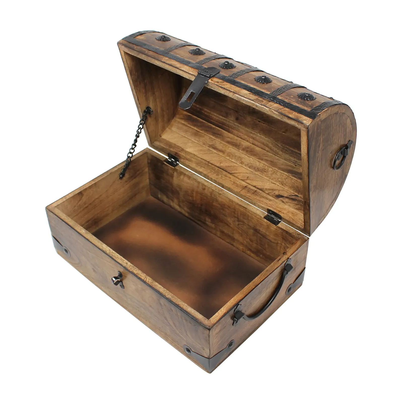 Pirate Treasure Chest with Lock and Skeleton Key - Large