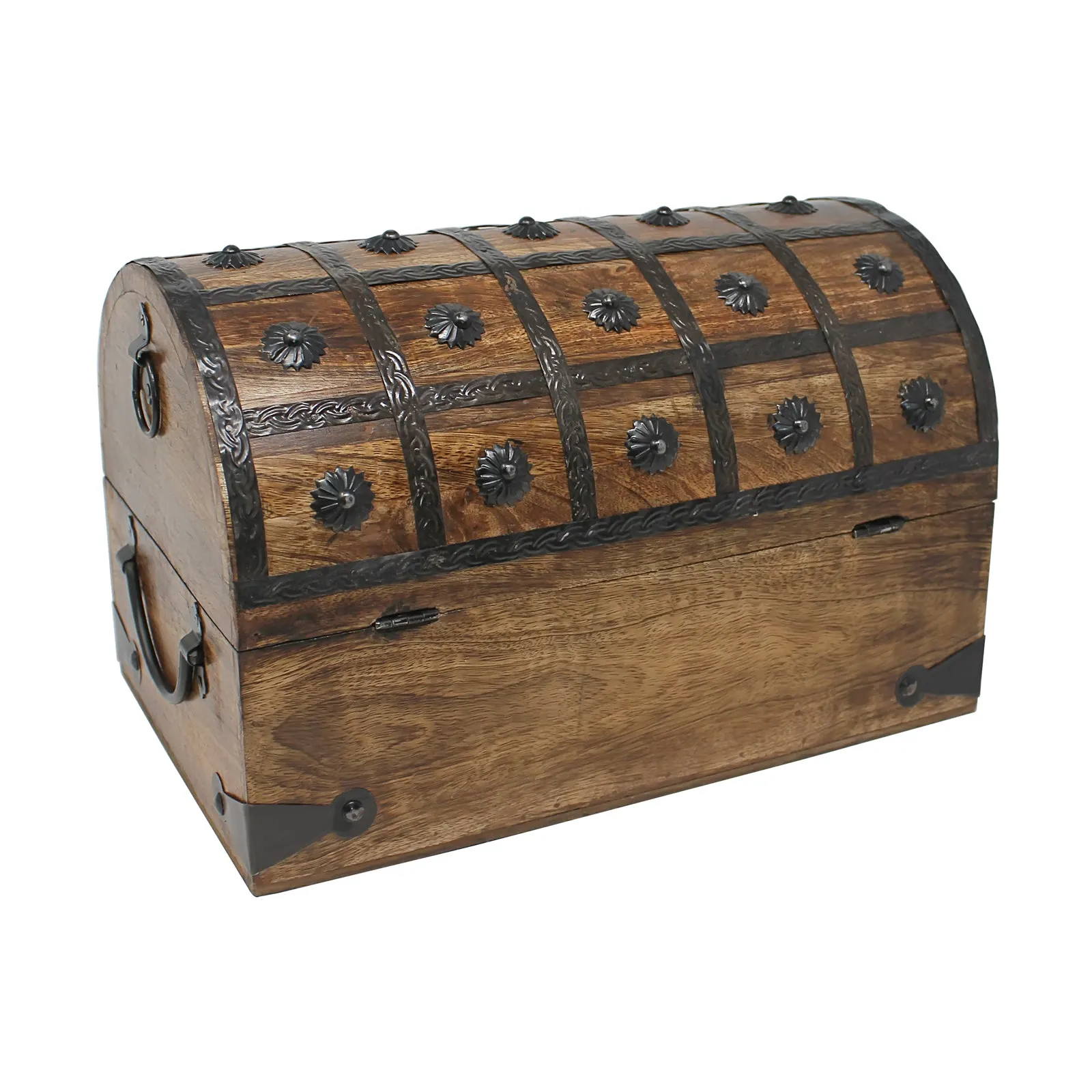 Pirate Treasure Chest with Lock and Skeleton Key - Large