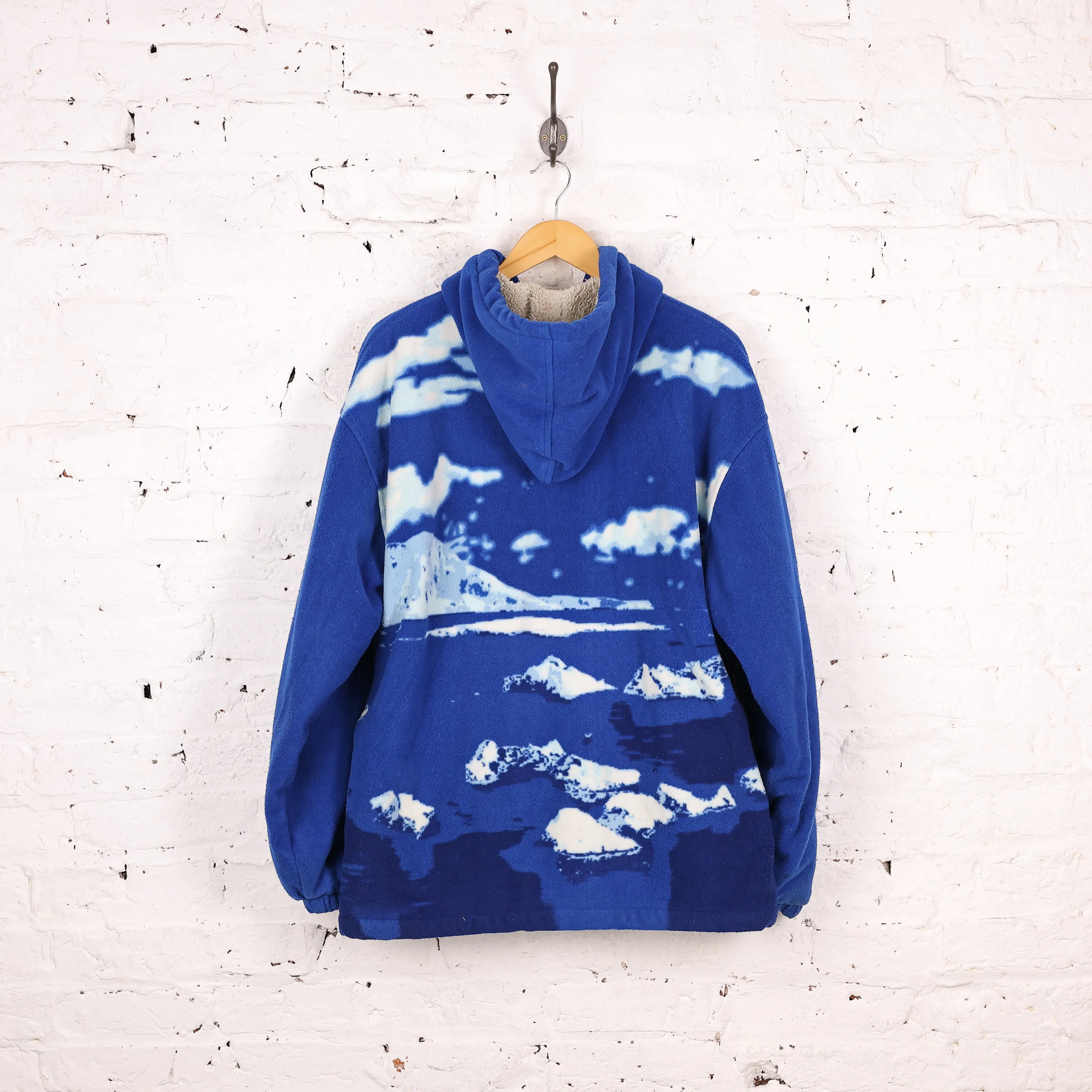 Polar Bears Hooded Fleece - Blue - L