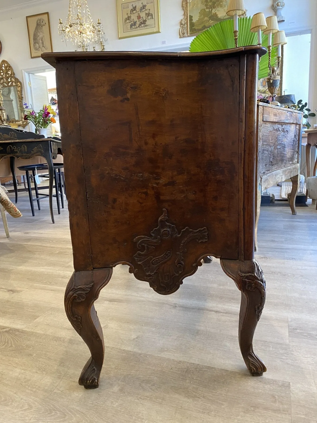 Portuguese Walnut Commode, 18th Century, Fine Carving