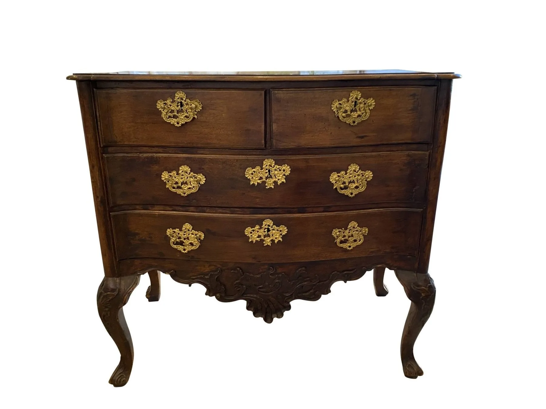 Portuguese Walnut Commode, 18th Century, Fine Carving