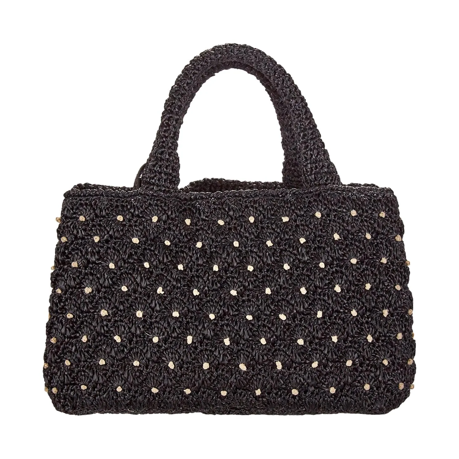 Prada Black Raffia Shoulder Bag