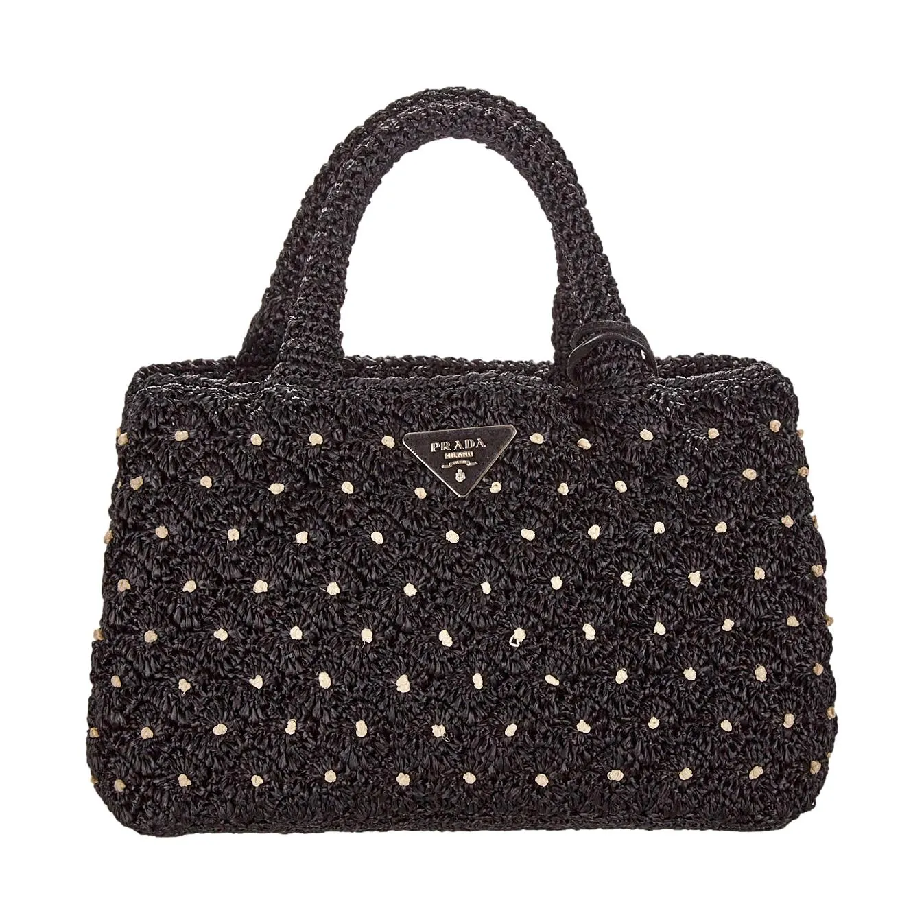 Prada Black Raffia Shoulder Bag