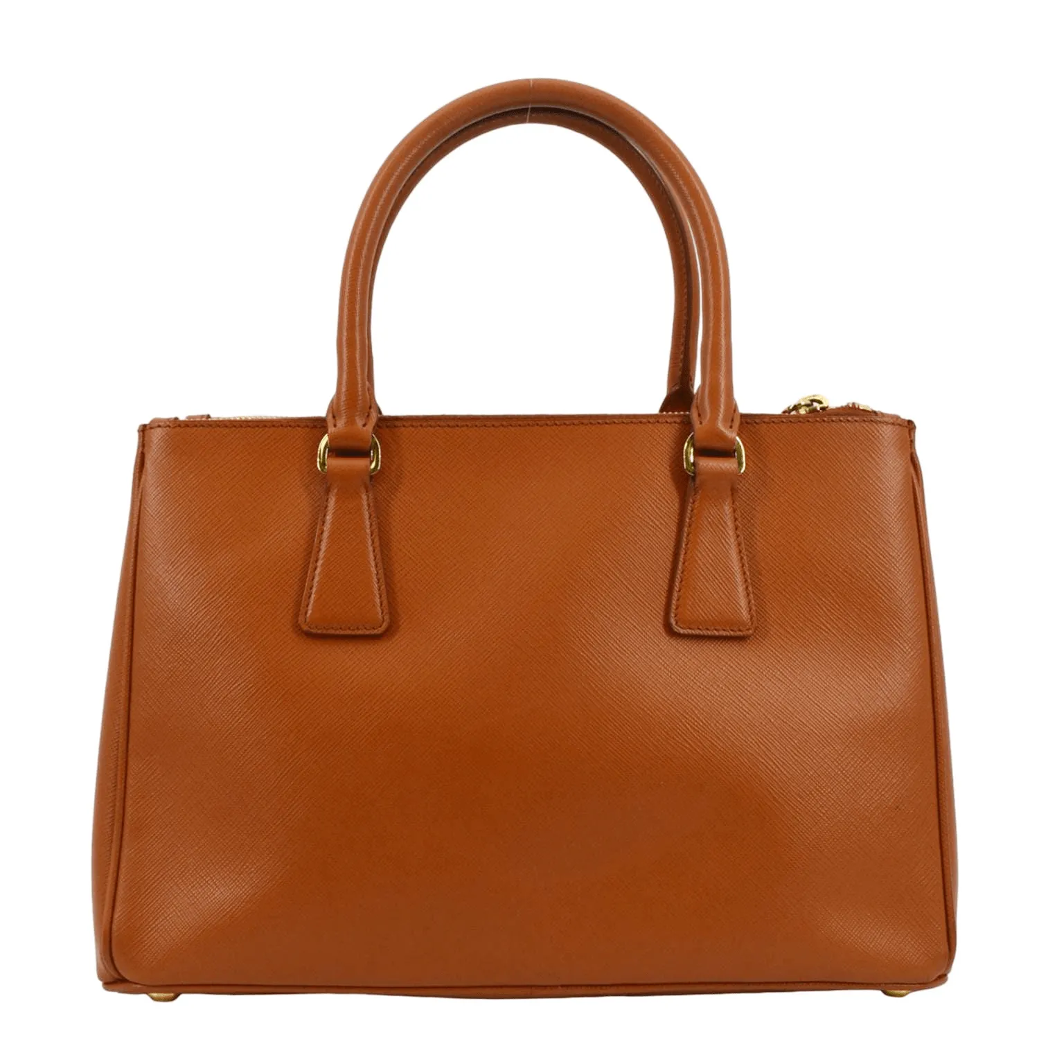PRADA Galleria Double-Zip Saffiano Leather Tote Bag Orange