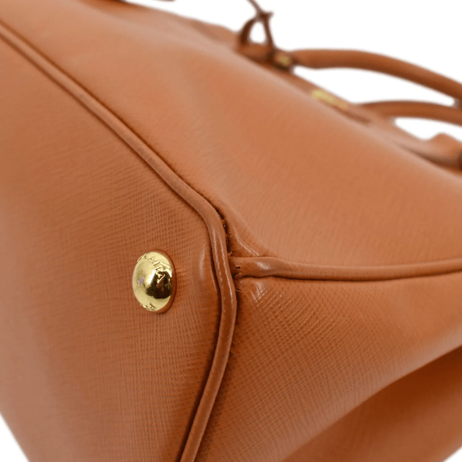 PRADA Galleria Double-Zip Saffiano Leather Tote Bag Orange