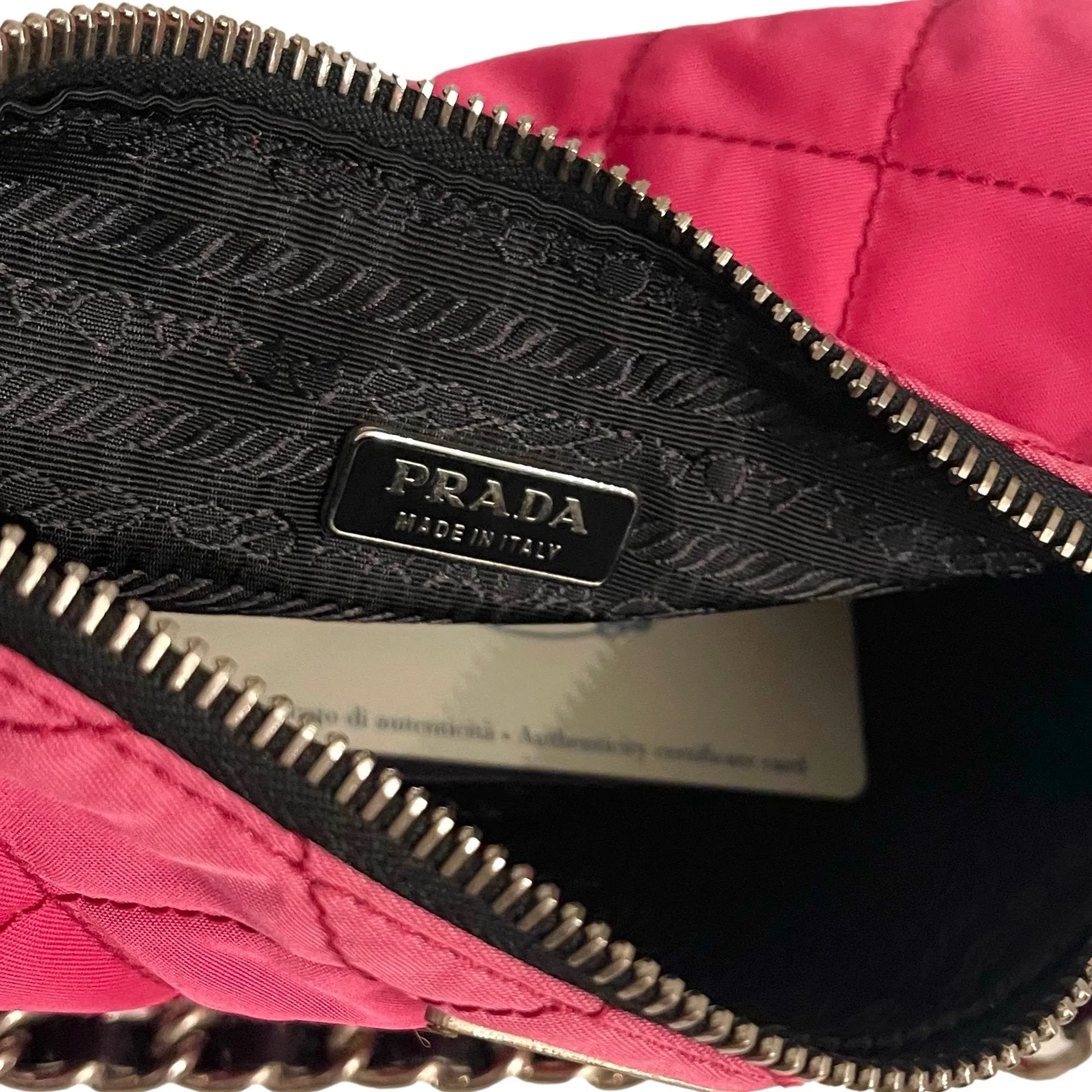 Prada Pink Nylon Chain Shoulder Bag