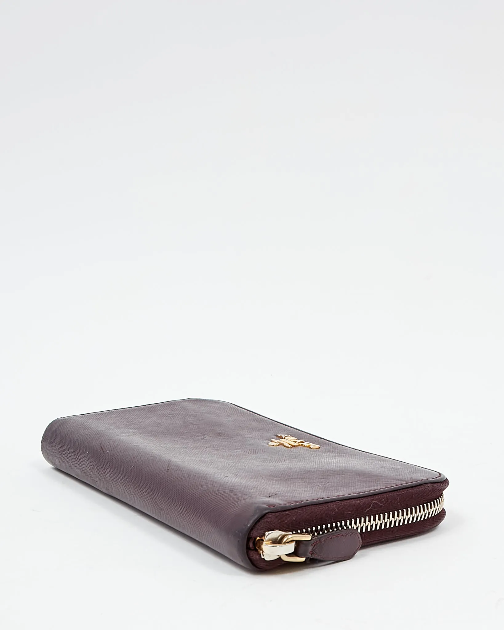 Prada Purple Saffiano Leather Zippy Wallet