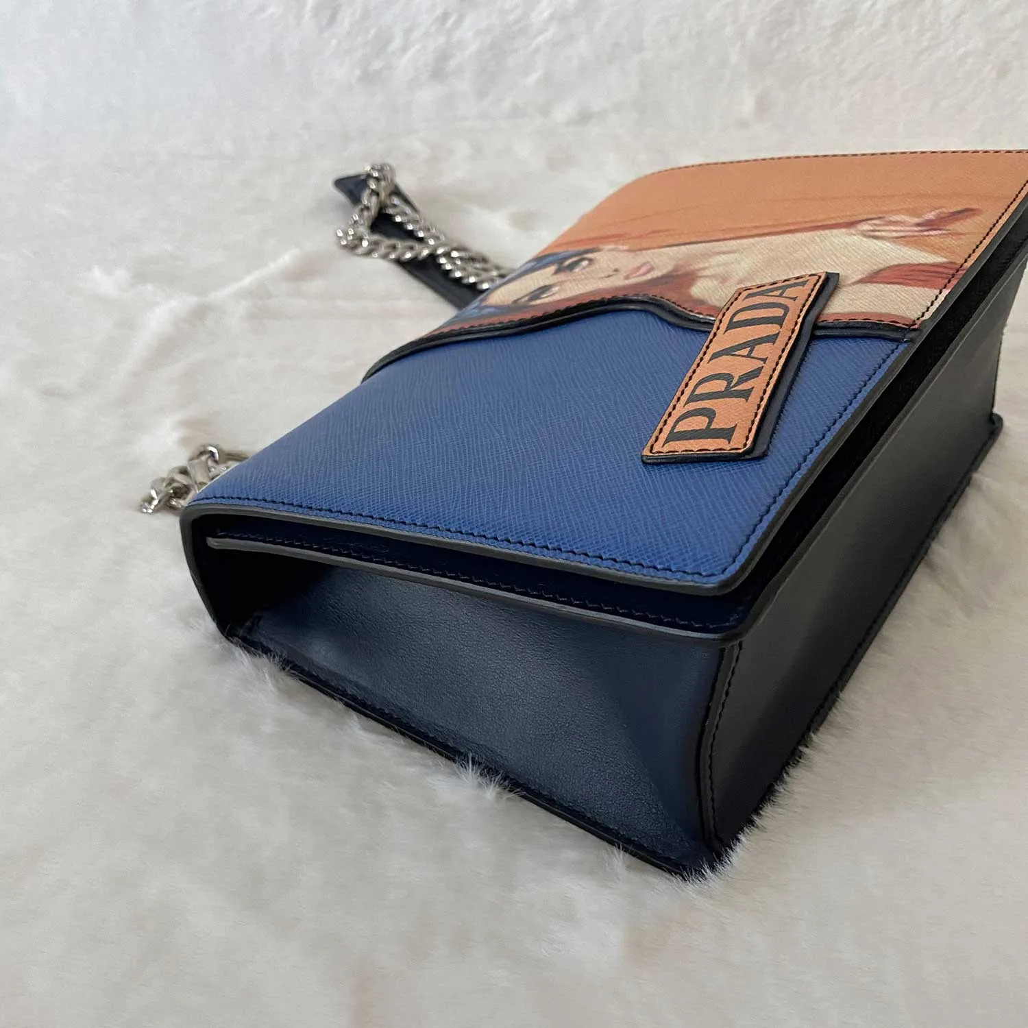 Prada Saffiano Print Frame Shoulder Bag