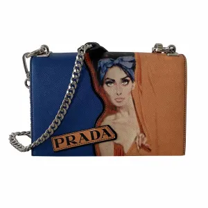 Prada Saffiano Print Frame Shoulder Bag