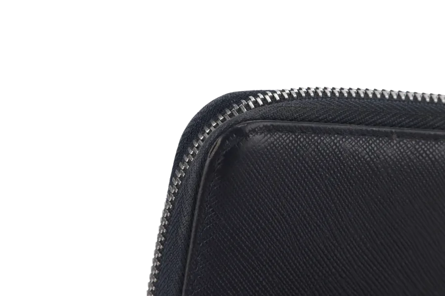 PRADA TAIGA SAFFIANO LEATHER ORGANIZER LONG WALLET (1M1188) SILVER HARDWARE NO DUST COVER