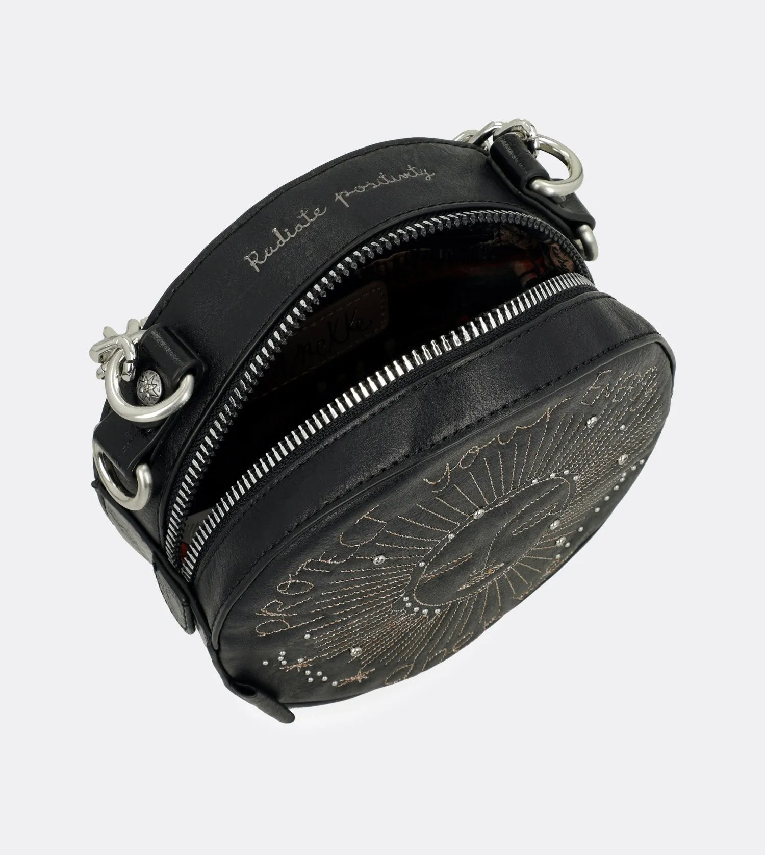 Pretty spirit round bag with a chain strap