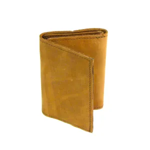 PU374  Large Credit Card Tri-Fold Wallet- Brown