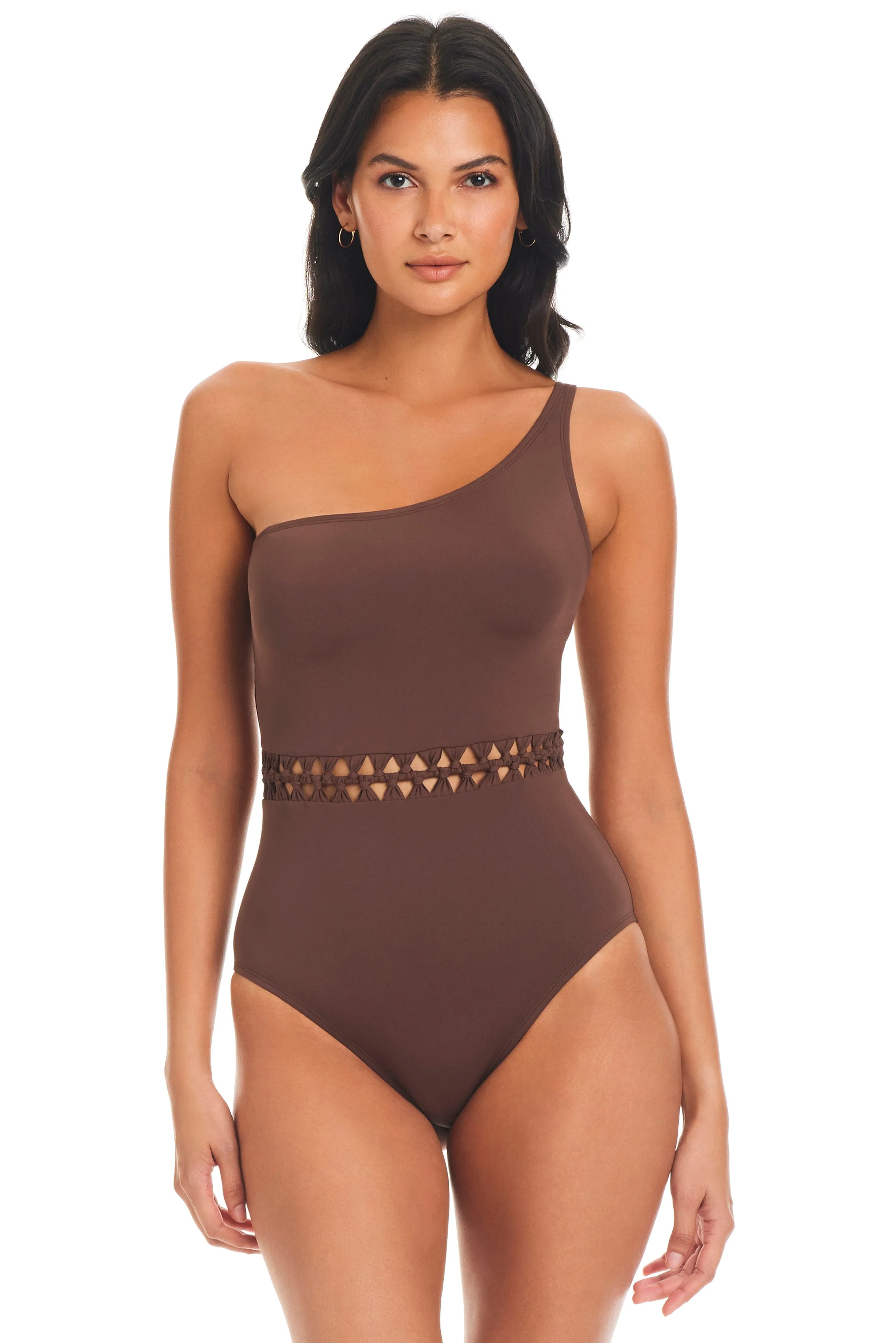 Pulling Strings One Shoulder One Piece Swimsuit