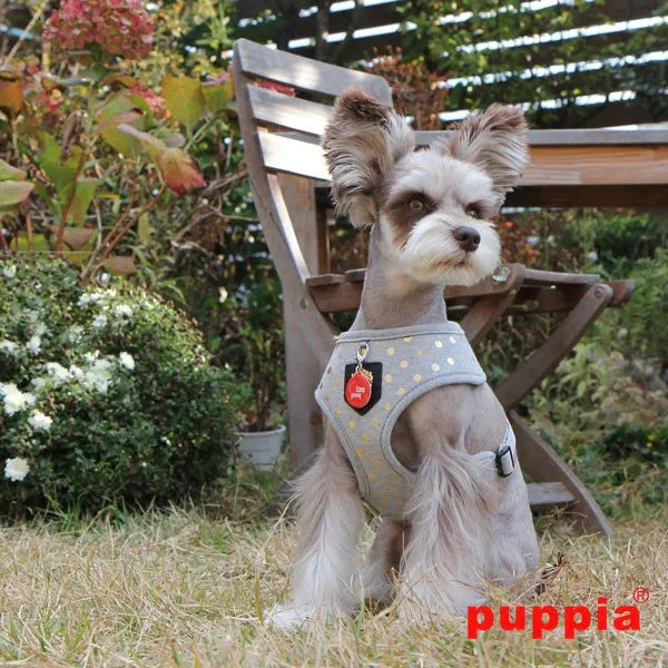 Puppia Modern dotty grey gold harness