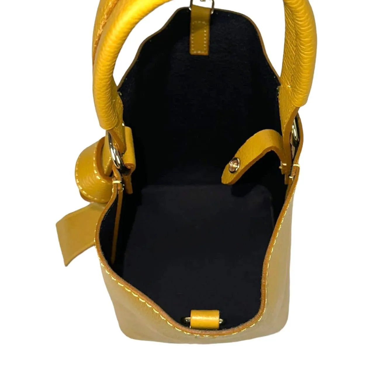 Purse - Leather Tote Handbag with Changing Bag in Navy