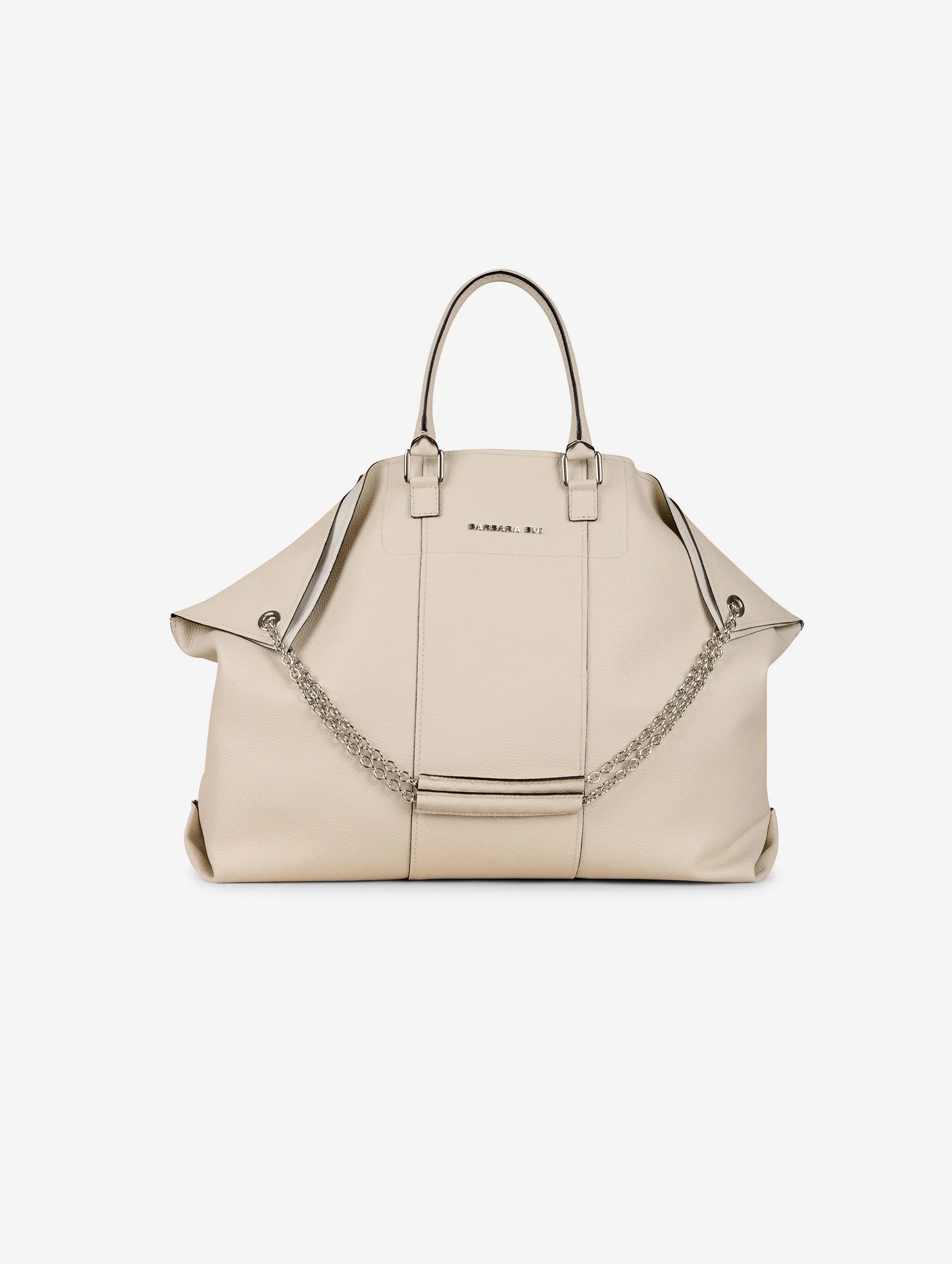 "Big Chamallow" bag in ivory leather