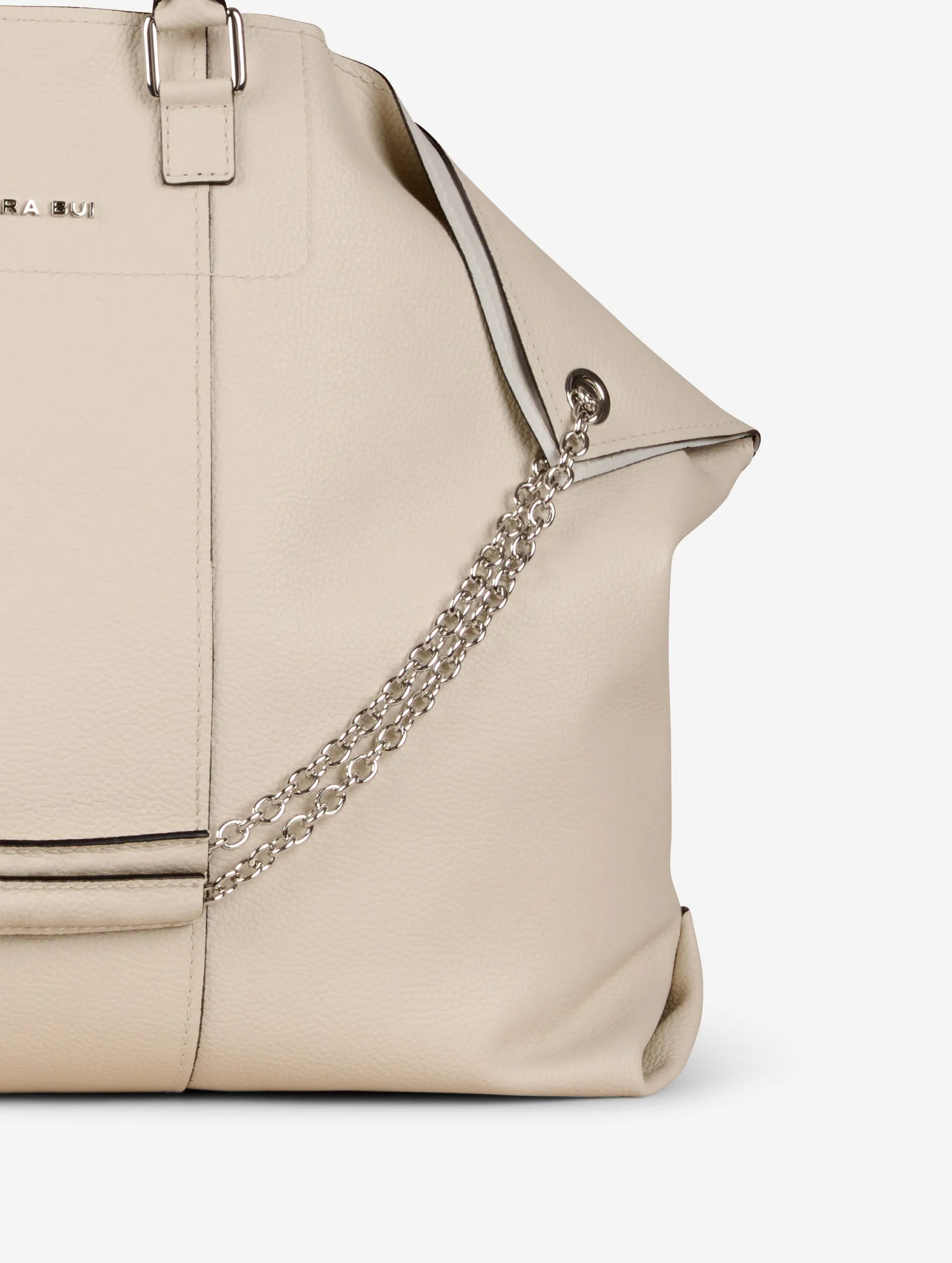 "Big Chamallow" bag in ivory leather