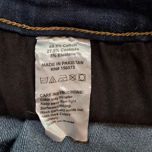 Radian Womens Mid-Rise Straight Leg Jeans Coolmax Indigo Sz 14 Cotton/Spandex Fa