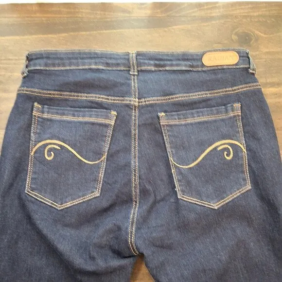 Radian Womens Mid-Rise Straight Leg Jeans Coolmax Indigo Sz 14 Cotton/Spandex Fa