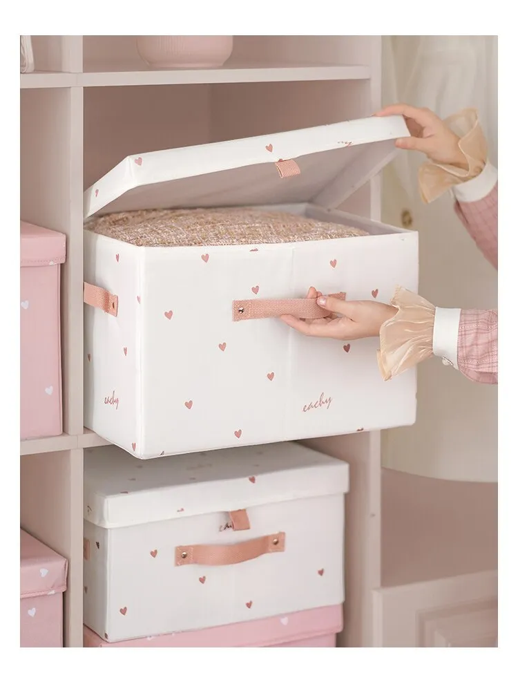 Realaiot Large Capacity Storage Boxes With Lids Folding Storage Box Organizer Closet Organizer Clothes Quilts Toys Sundries Organizer Box