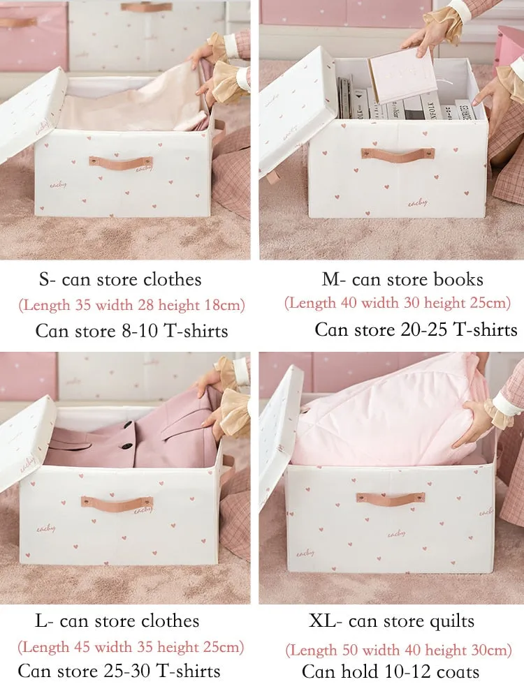 Realaiot Large Capacity Storage Boxes With Lids Folding Storage Box Organizer Closet Organizer Clothes Quilts Toys Sundries Organizer Box