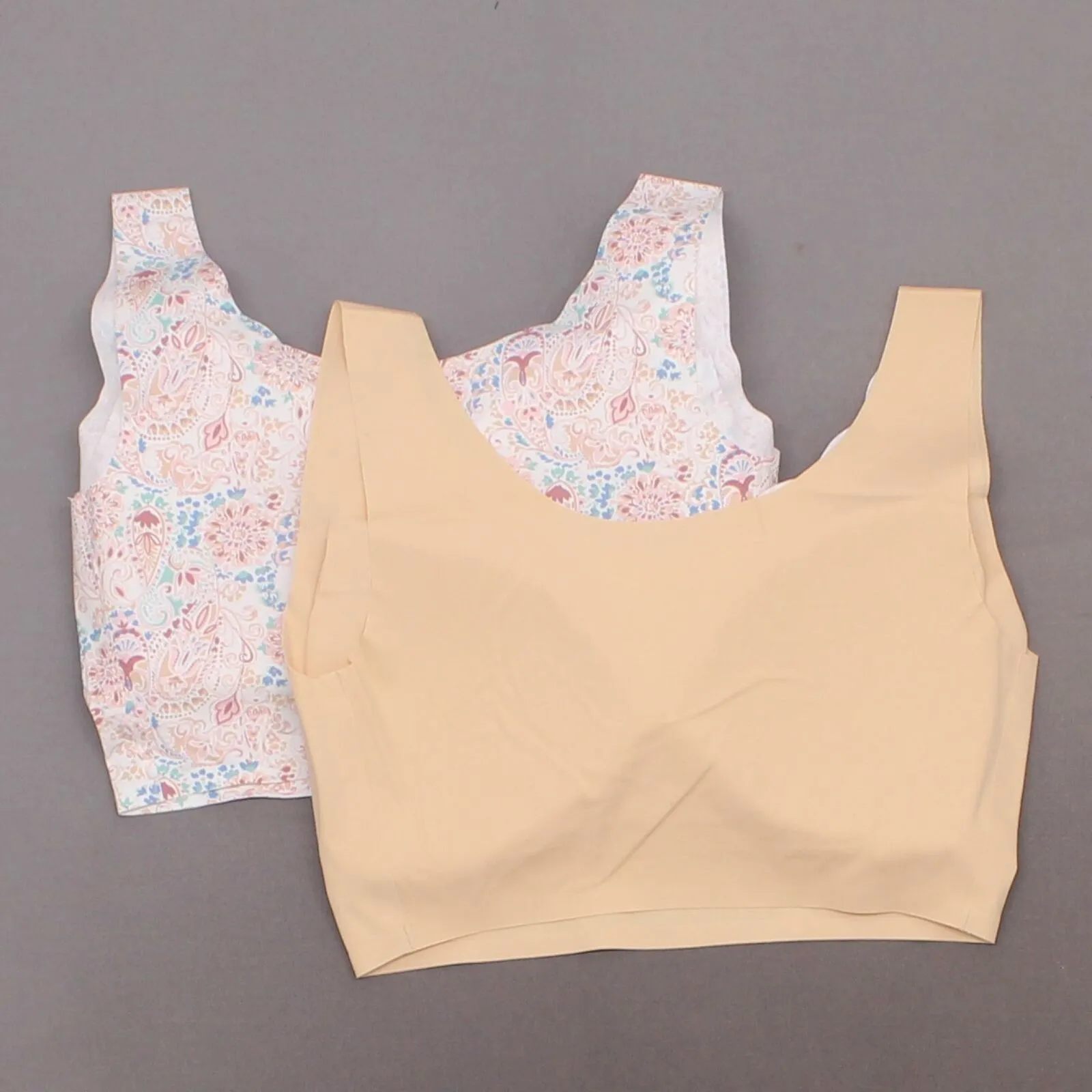 Rhonda Shear 2 Pack Body Bras With Removable Pads Pink Multi Large