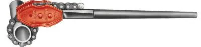 Ridge Tool Company Chain Tong Wrench, 4-18 in Pipe Capacity, 74 1/2 in Chain, 87 in Long, 92660